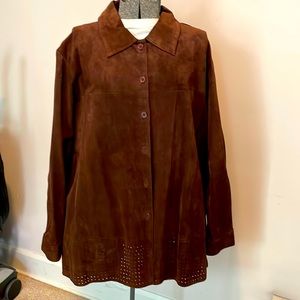 Shirt jacket. Denim&Co. Never worn. Feels like suede. Size 1X